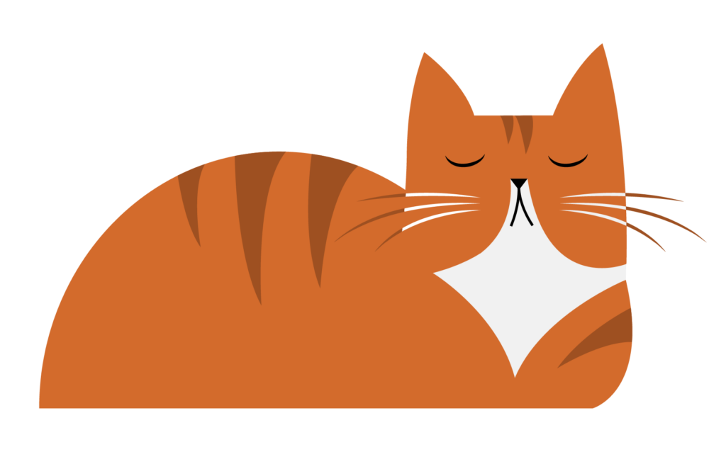 graphic of an orange cat laying down